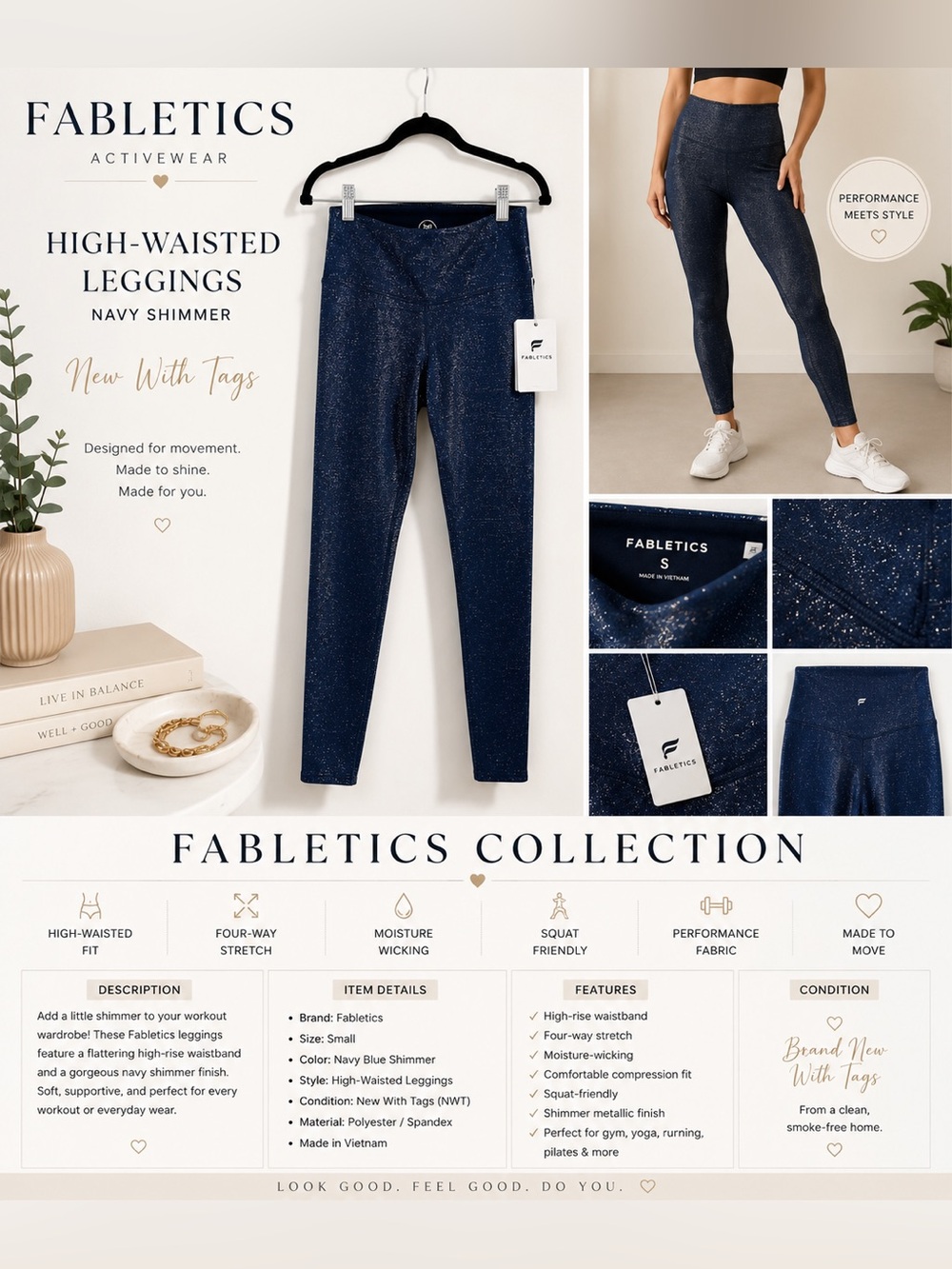 NWTs-  Glittering Navy Leggings